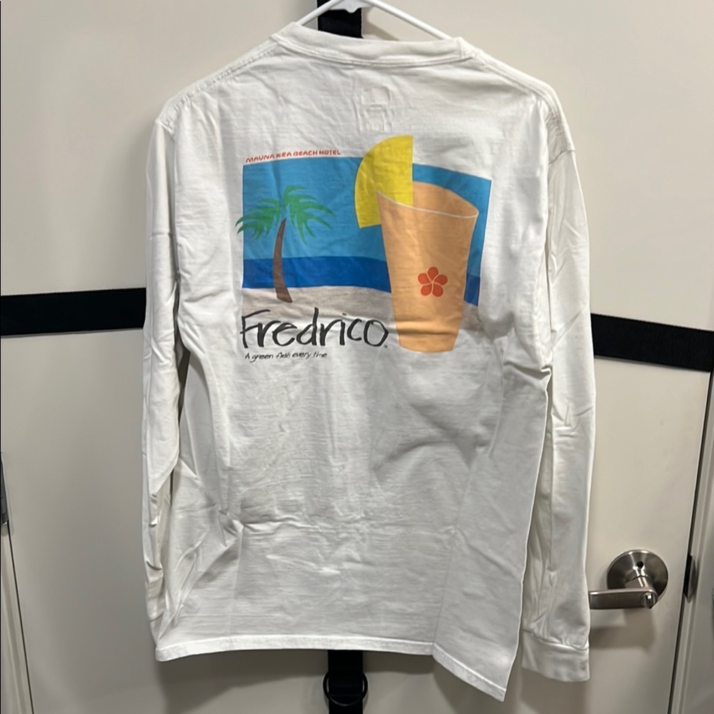 White Long Sleeve Shirt with Mauna Kea Beach Resort Fredrico Graphic